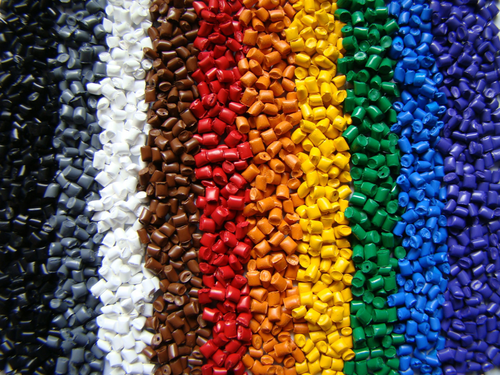 plastic material in different colors