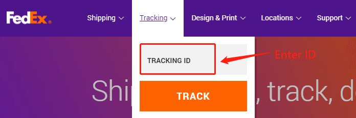 Enter tracking ID