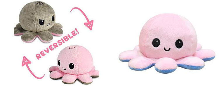 Cute reversible octopus plush toy