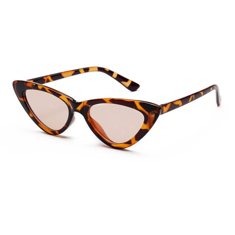 Leopard Cat Eye Sunglasses Women Black Triangle Vintage