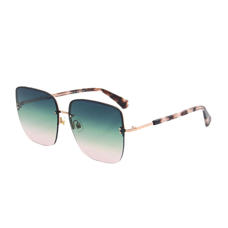 New Design Popular Fashion Unisex Metal Half Frame Sunglasses