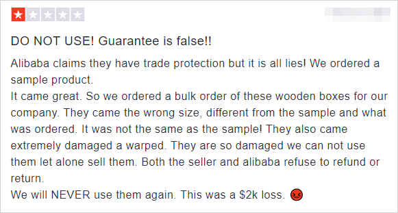 I Got Scammed on Alibaba - Bulk Cargo Differs from The Sample.