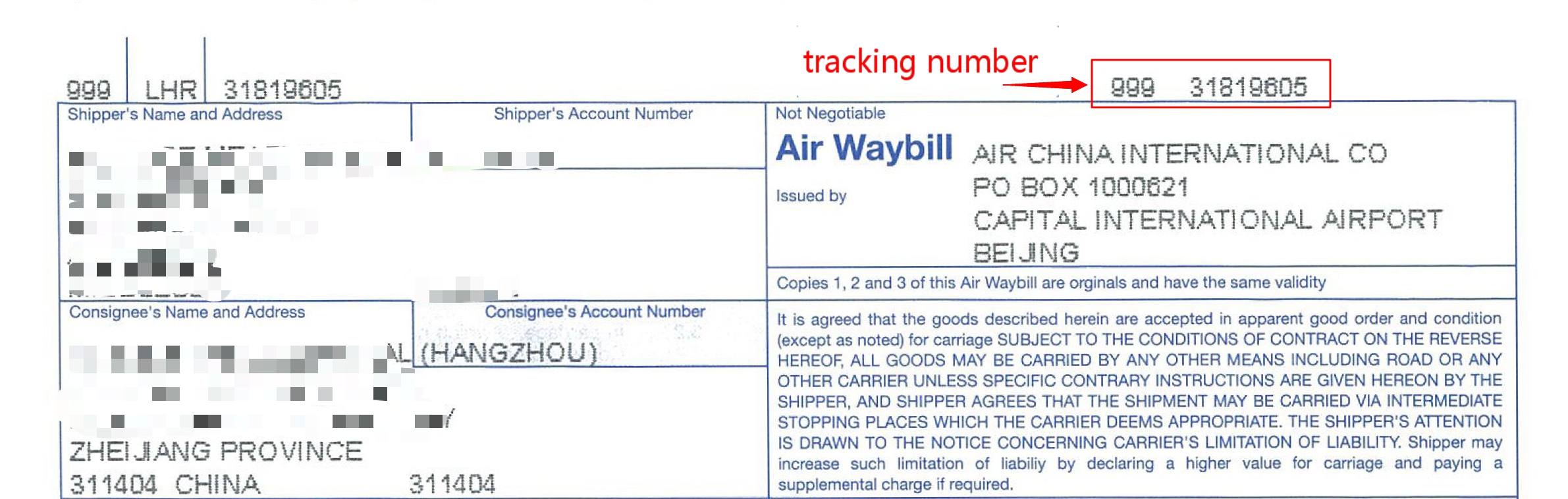airway bill