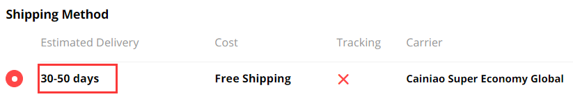 free shipping time