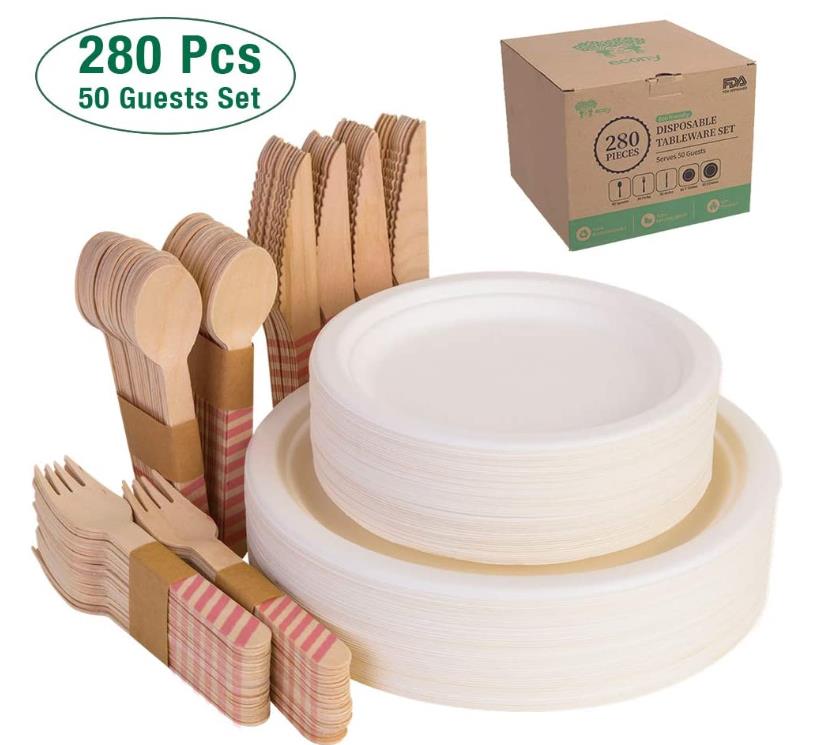 Compostable Paper Plates Set