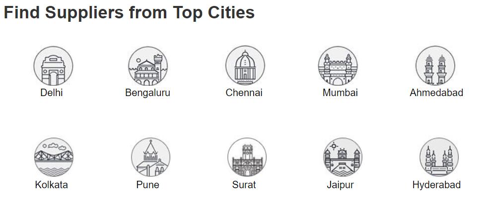 Find suppliers from these cities of India