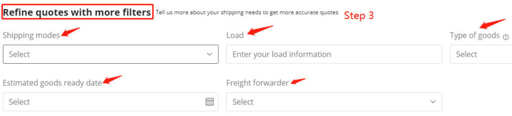 Alibaba shipping step 3
