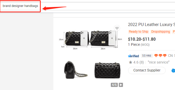 Keywords search brand designer handbags