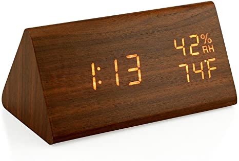 Wooden wireless alarm clock