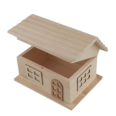 Wooden house-shaped storage cabinet 02