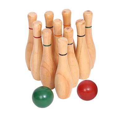 best wooden toys - Wooden Bowling Game Set