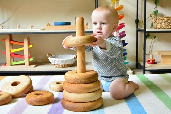 best wooden toys -Giant Natural Stacker