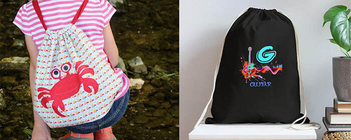 Drawstring school backpack