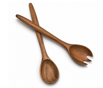 -Lipper International Acacia Oblong Salad Servers