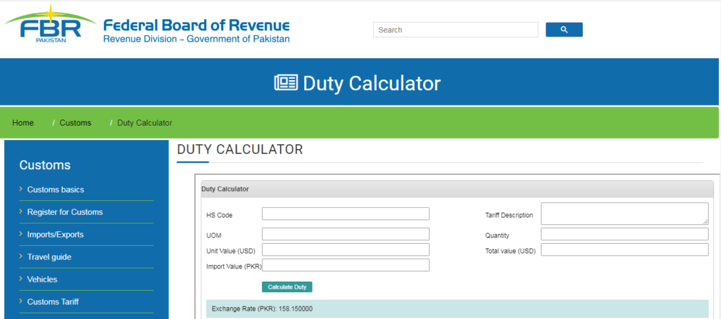 Visit-the-custom-duty-calculator-website