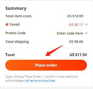 Click “Place Order”on Alibaba for purchase
