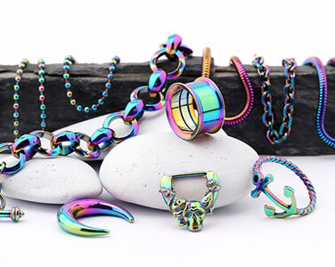 Multicolor PVD-coated jewelry