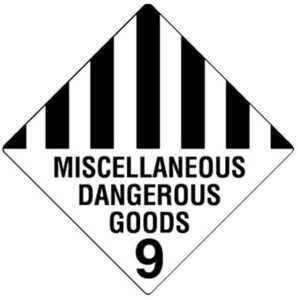Class 9 Miscellaneous dangerous goods
