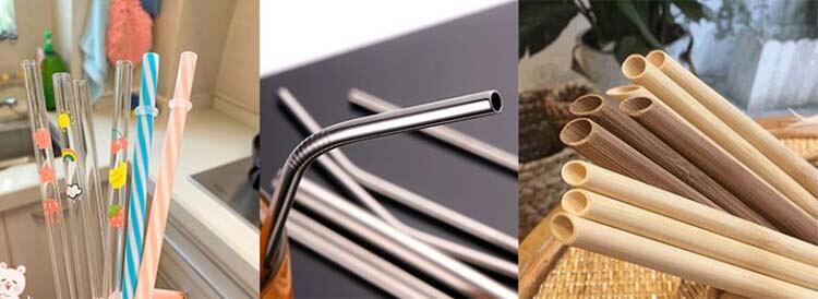Glass-metal-and-bamboo-straws