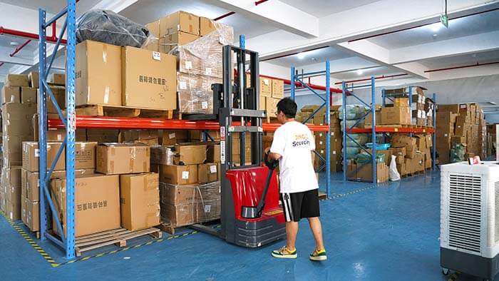 our staff working at warehouse