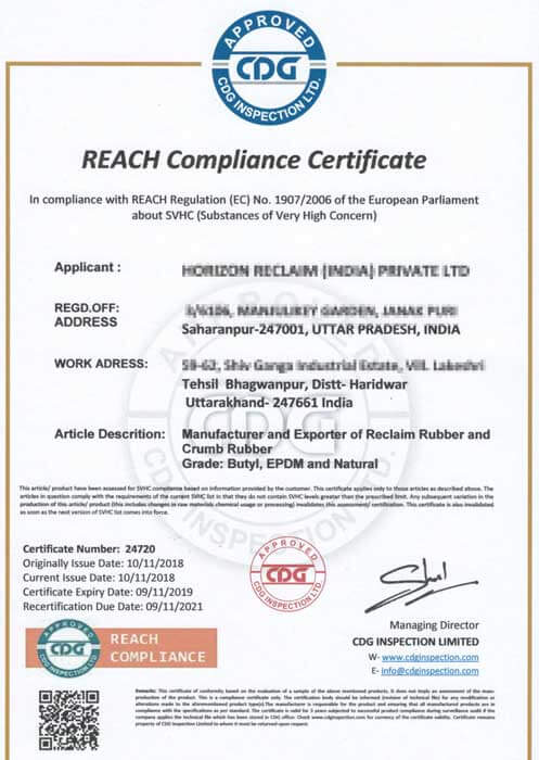 reach4 compliance certificate