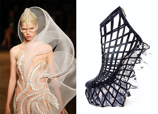 3D printed shoes and dresses with complex details