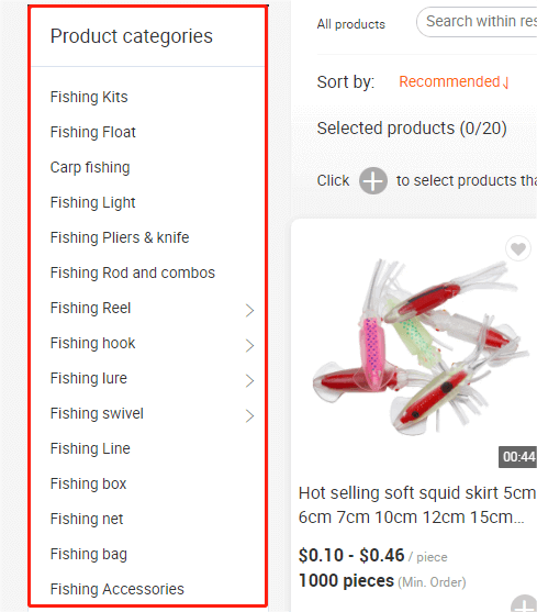 Trading company product Categories