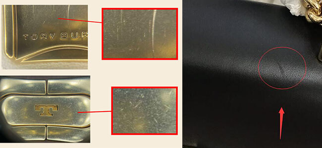 external scratches of leather bags