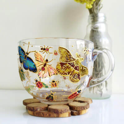 Butterfly Glass Cup With Name in 2023