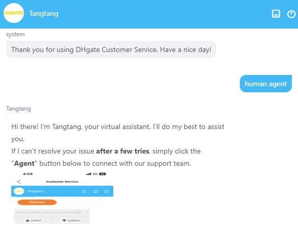 dhgate customer service chat