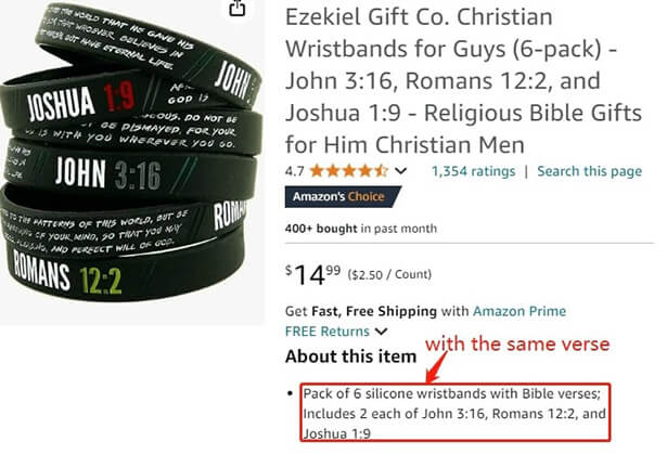 bracelet with same bible verse