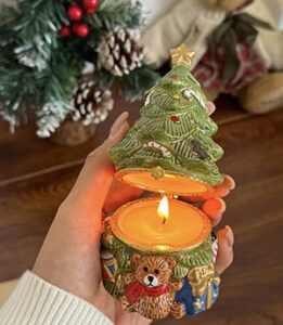 Christmas tree ceramic candle