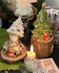 christmas-tree ceramic candle