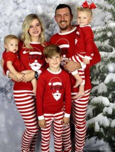 family in christmas pajama