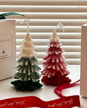 snowy tree candle