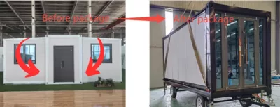 3 room container house before and after package