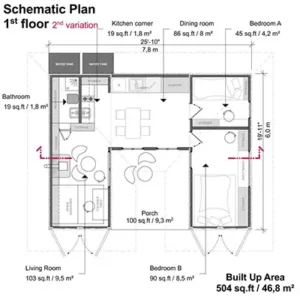 Container house room sketch