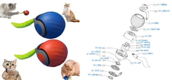 Interactive rolling cat toy