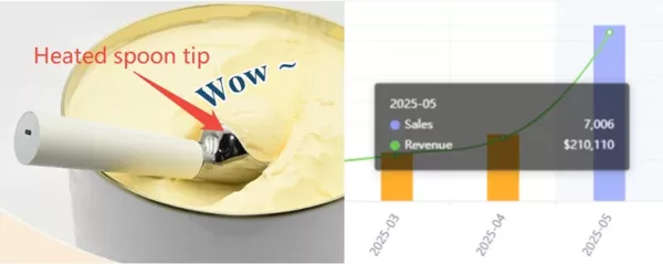 heated ice cream scoop