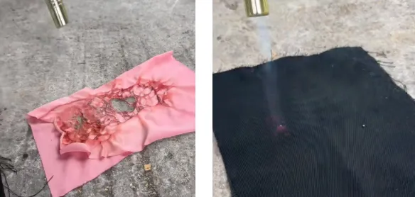 resultados de la prueba de la llama de tejido de nailon y tejido ignífugo