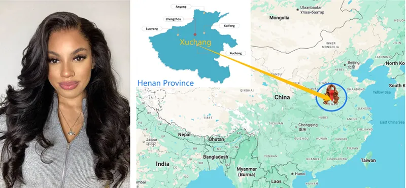 Xuchang,Henan on Chinese map