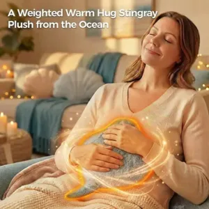 Flat, heatable plush toy for period and abdominal discomfort