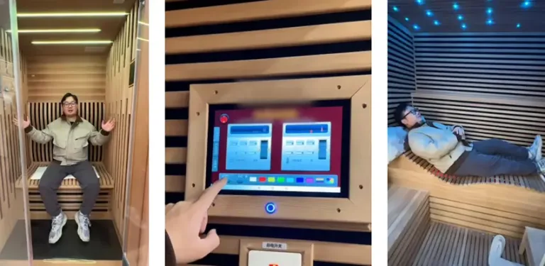 Jingsourcing agent Joe sit in the sauna room