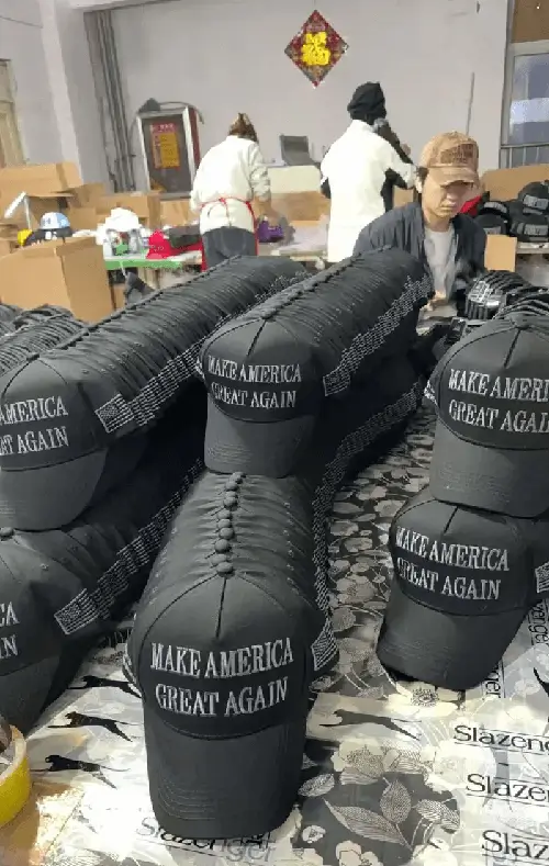 Factory Production of MAGA Caps