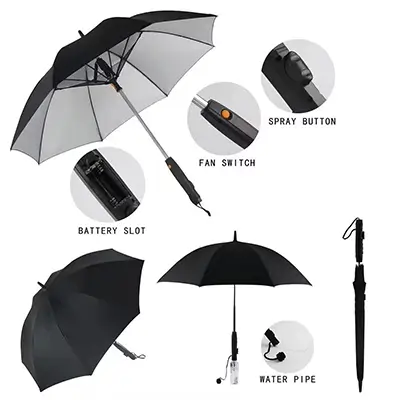 Umbrella with Misting Fan