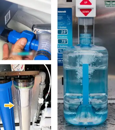 automatic water vending machine inside