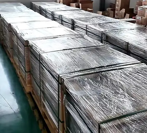 Packed Cartons Wrapped for Moisture Protection
