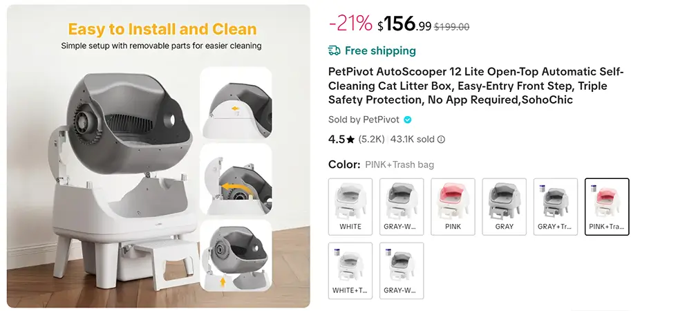 Automatic Litter Box TikTok Product Details