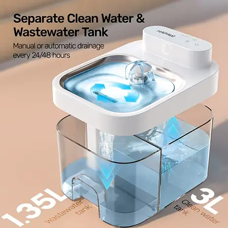 Clean-Waste Water Separation Pet Fountain Components