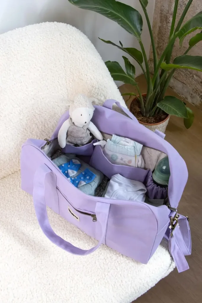 purple diaper bag